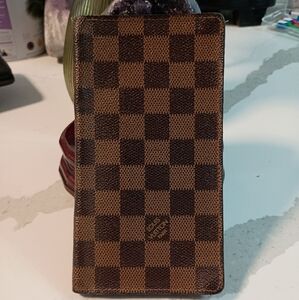 Authentic Louis Vuitton Damier Ebene Passport Holder/ Checkbook